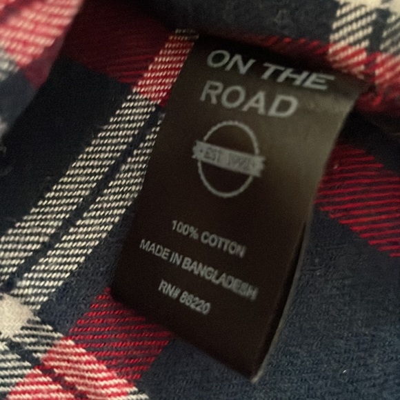 Plaid On The Road Men’s button down casual cotton work Shirt Slim fit Size XL 44 - Picture 8 of 10